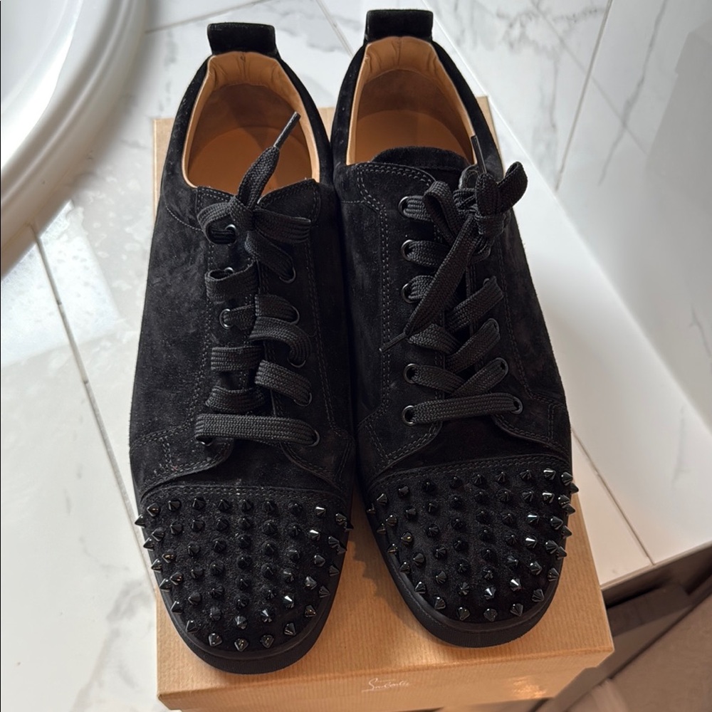 Christian Louboutin Black Studded Sneakers